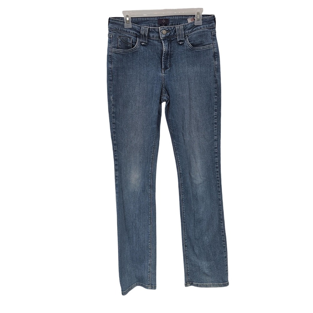 NYDJ Jeans Womens 12 Blue Straight Leg Denim Made USA Stretch Classic‎ Fit